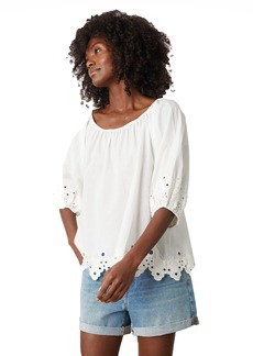 VELVET BY GRAHAM & SPENCER Women's Abigail Schiffli Eyelet Top