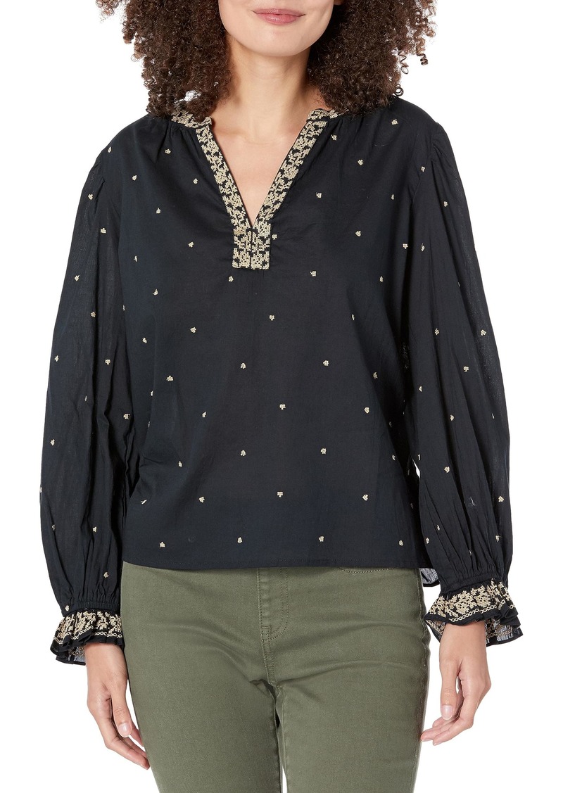 VELVET BY GRAHAM & SPENCER Women's Ania Novelty Embroidery Blouse