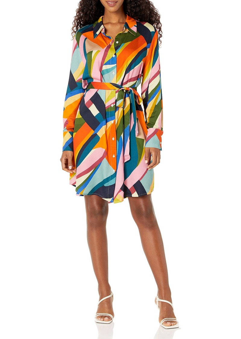 VELVET BY GRAHAM & SPENCER Women's Ayleen Picasso Print Button Up Dress  XL