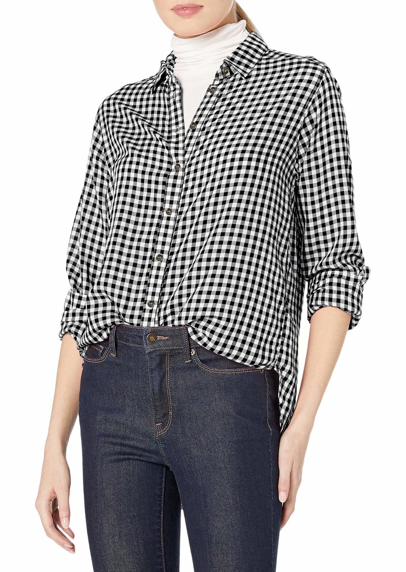 VELVET BY GRAHAM & SPENCER Women's Checks Button Down Shirt  L