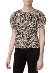 Velvet by Graham & Spencer Women's Dahlia Leopard Puff Sleeve Sweatshirt  XS