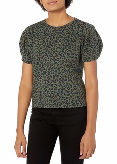 VELVET BY GRAHAM & SPENCER Women's Dahlia Leopard Puff Sleeve Sweatshirt  XS