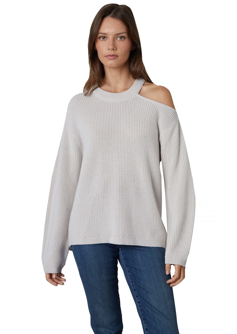 Velvet by Graham & Spencer womens Elise Engineered Stitches Asymmetrical Cut-out Pullover Sweater   US