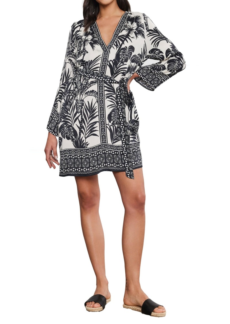 VELVET BY GRAHAM & SPENCER Women's Emella Palm Print Dress