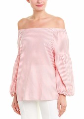 VELVET BY GRAHAM & SPENCER Women's Gloris Stripe Off The Shoulder Shirt  XL