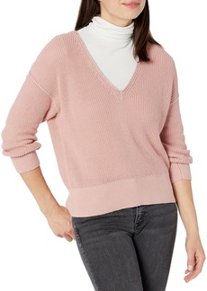 VELVET BY GRAHAM & SPENCER Women's Hana Textured Cotton V-Neck Sweater