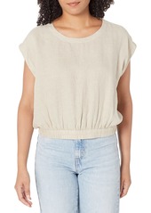 VELVET BY GRAHAM & SPENCER Women's Haylie Woven Linen Cap Sleeve Blouse  XL