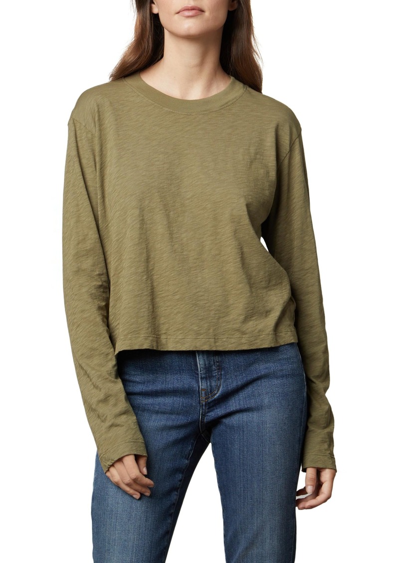 VELVET BY GRAHAM & SPENCER Women's Heather Cotton Slub Long Sleeve Tee