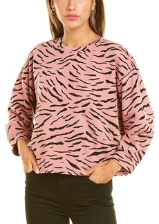 VELVET BY GRAHAM & SPENCER Women's Hilda Zebra Fleece Sweatshirt  XS