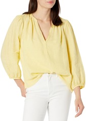 VELVET BY GRAHAM & SPENCER Women's Ileana Woven Linen Long Sleeve Shirt  S