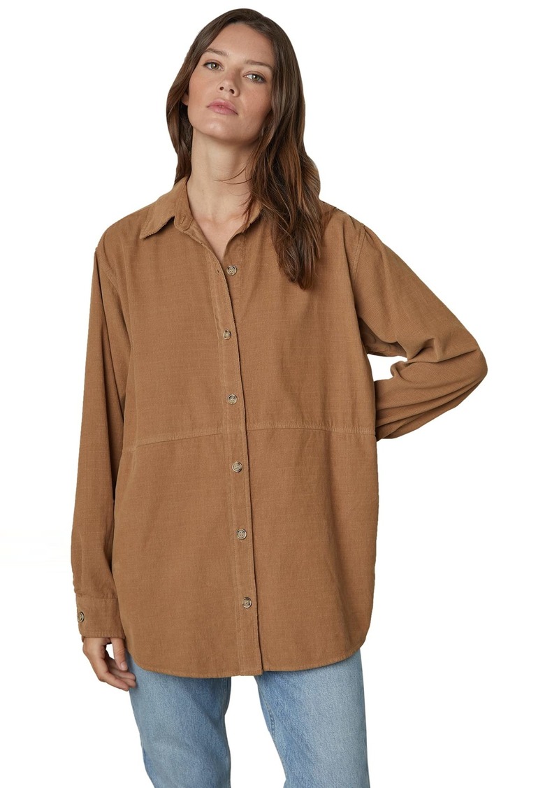 VELVET BY GRAHAM & SPENCER Women's Jeslyn Corduroy Button Down Shirt  XS