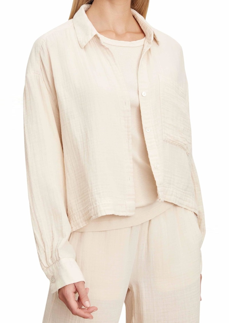 VELVET BY GRAHAM & SPENCER Women's Lana Cotton Gauze Button Up Shirt