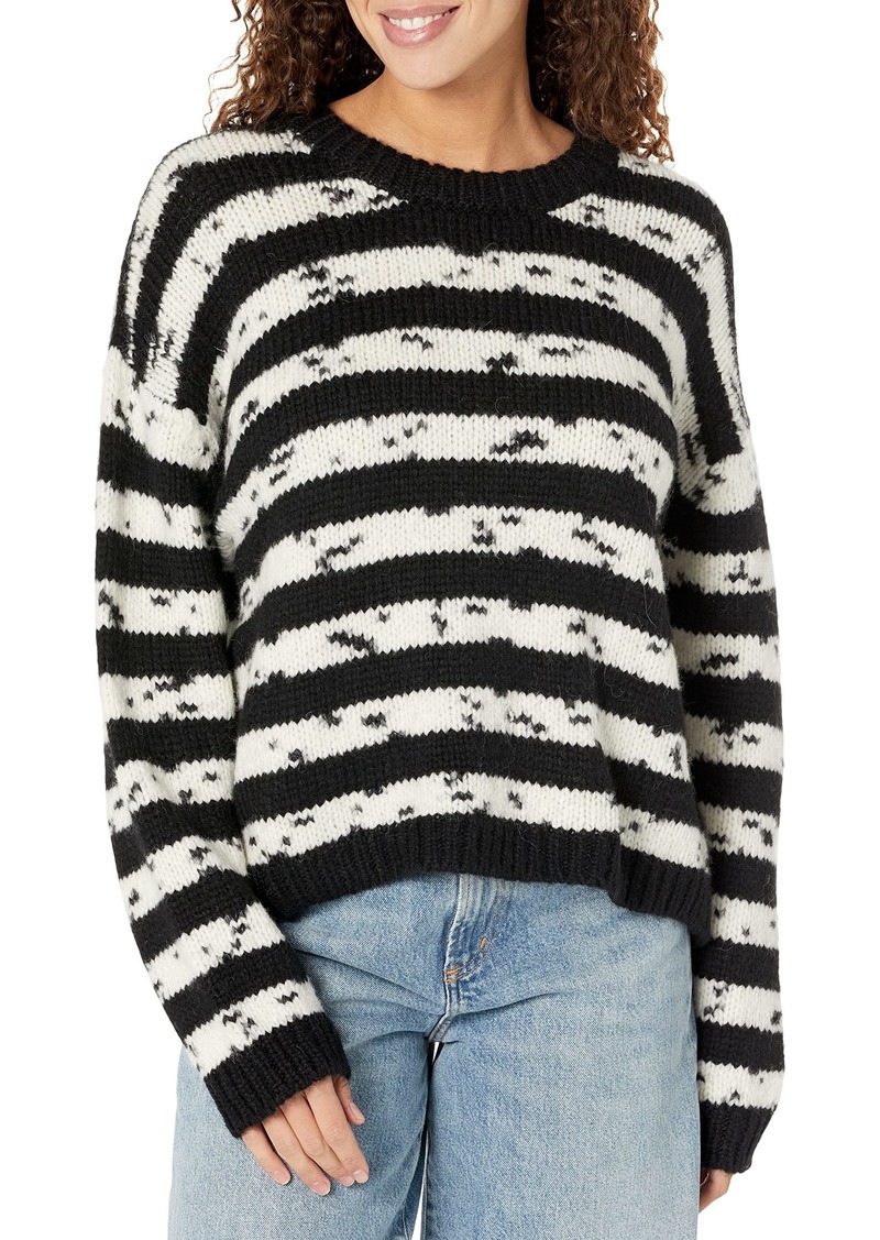 Velvet by Graham & Spencer Women's Luna Chunky Stripe Knit Crewneck Sweater  L