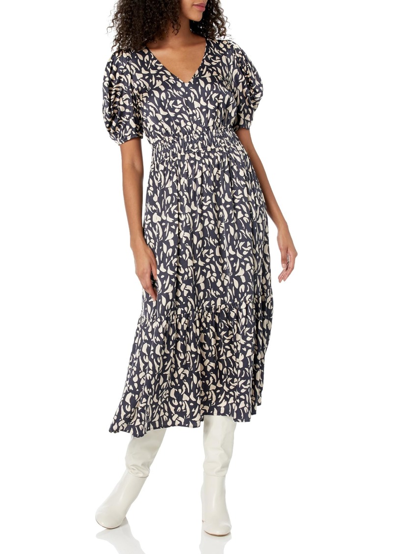 VELVET BY GRAHAM & SPENCER Women's Lyuda Abstract Printed Satin Dress
