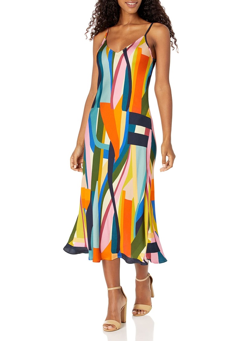 VELVET BY GRAHAM & SPENCER Women's Marisol Picasso Print Slip Dress  M