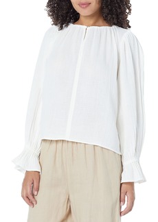 VELVET BY GRAHAM & SPENCER Women's May Cotton Gauze Long Sleeve Blouse  XS