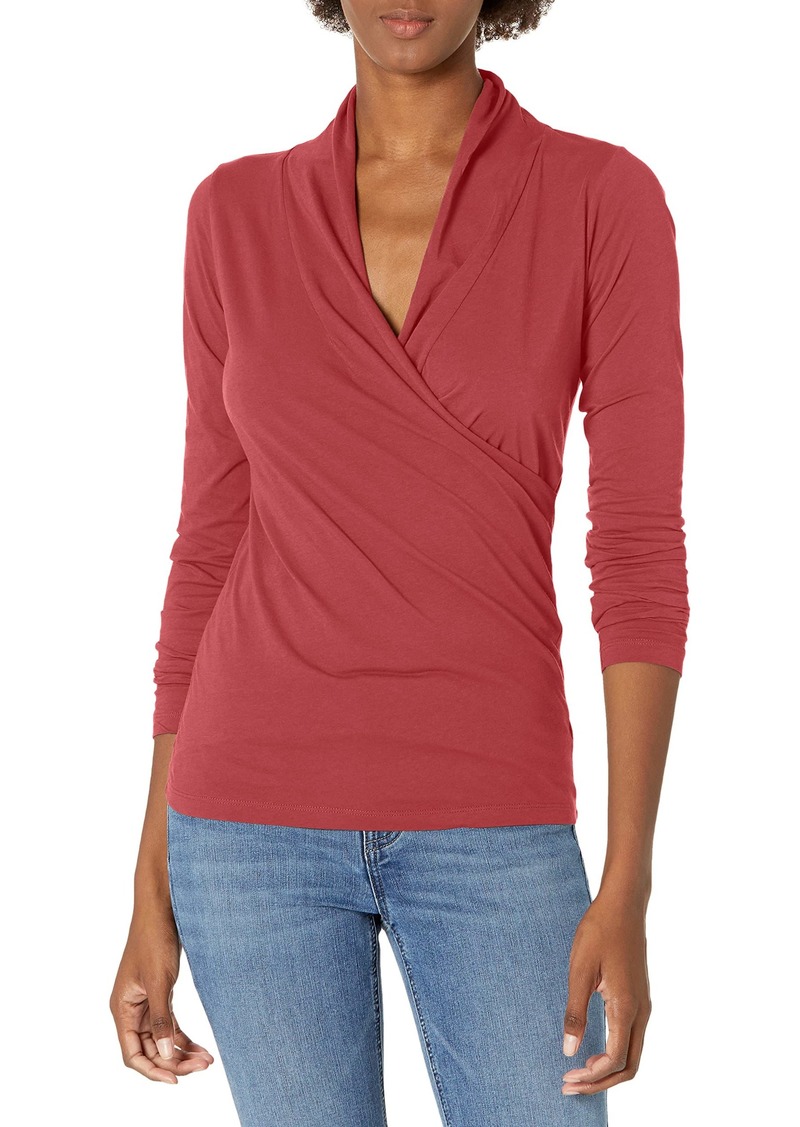 Velvet by Graham & Spencer womens Meri Gauzy Whisper Classics Longsleeve Wrap Tee T Shirt   US