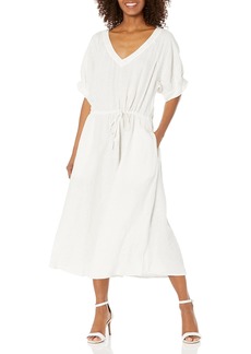 VELVET BY GRAHAM & SPENCER Women's Nanette Woven Linen Midi Length Dress  M