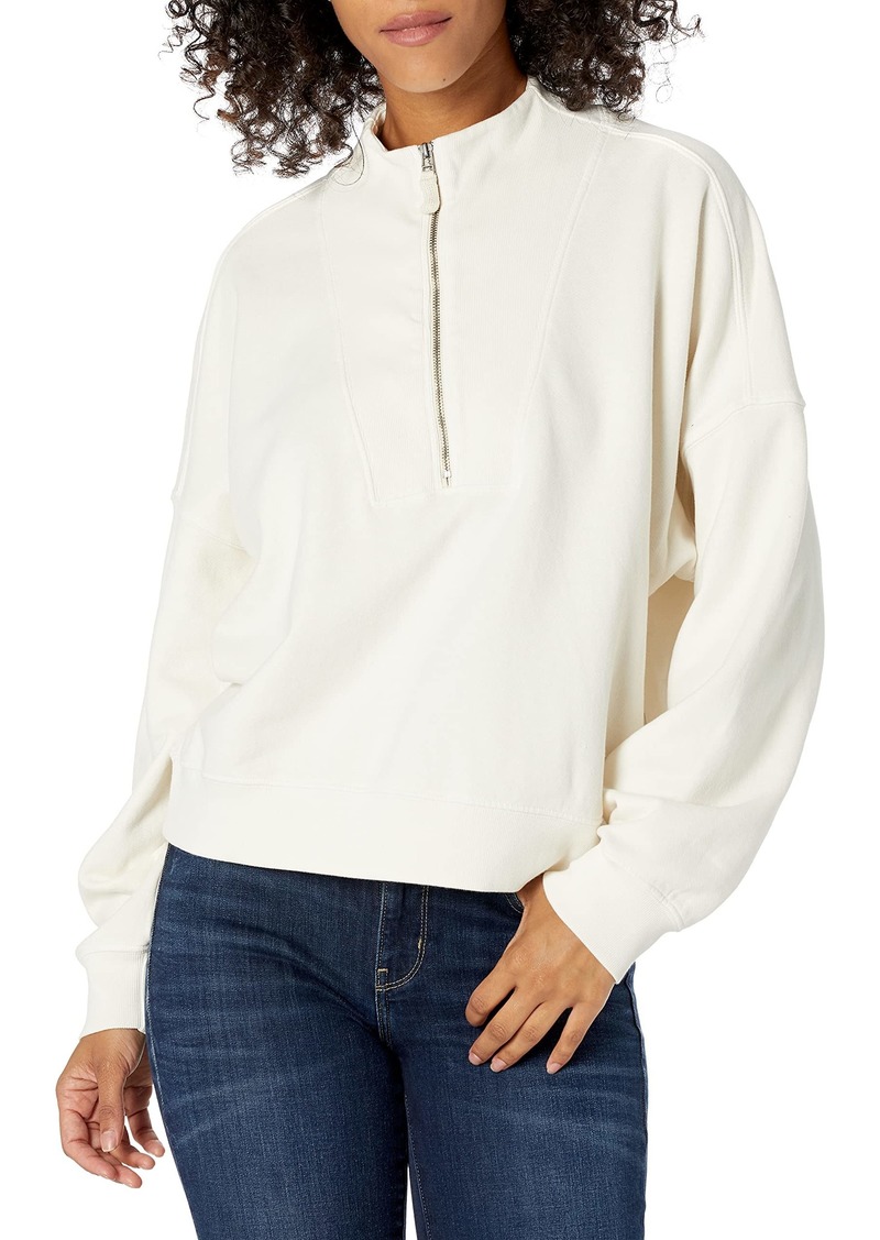 VELVET BY GRAHAM & SPENCER Women's Roxie Soft Fleece Half-Zip Sweatshirt  XS