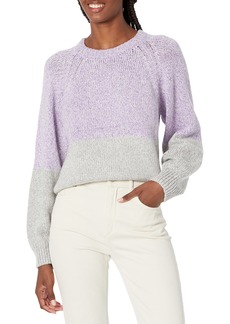 VELVET BY GRAHAM & SPENCER Women's Skylar Colorblock Pima Cotton Oversized Sweater  M