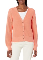 VELVET BY GRAHAM & SPENCER Women's Solange Textured Cotton Cardigan Sweater  L