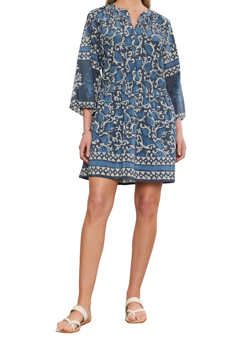 VELVET BY GRAHAM & SPENCER Women's Talia Printed Silk Cotton Voile Dress