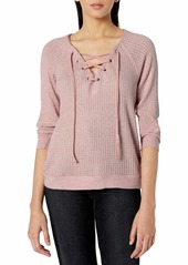 VELVET BY GRAHAM & SPENCER Women's Texas Laceup Thermal Top  S