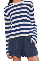 Velvet by Graham & Spencer Velvet Women's Maxine Pullover Sweater  Blue Off White Stripe XS