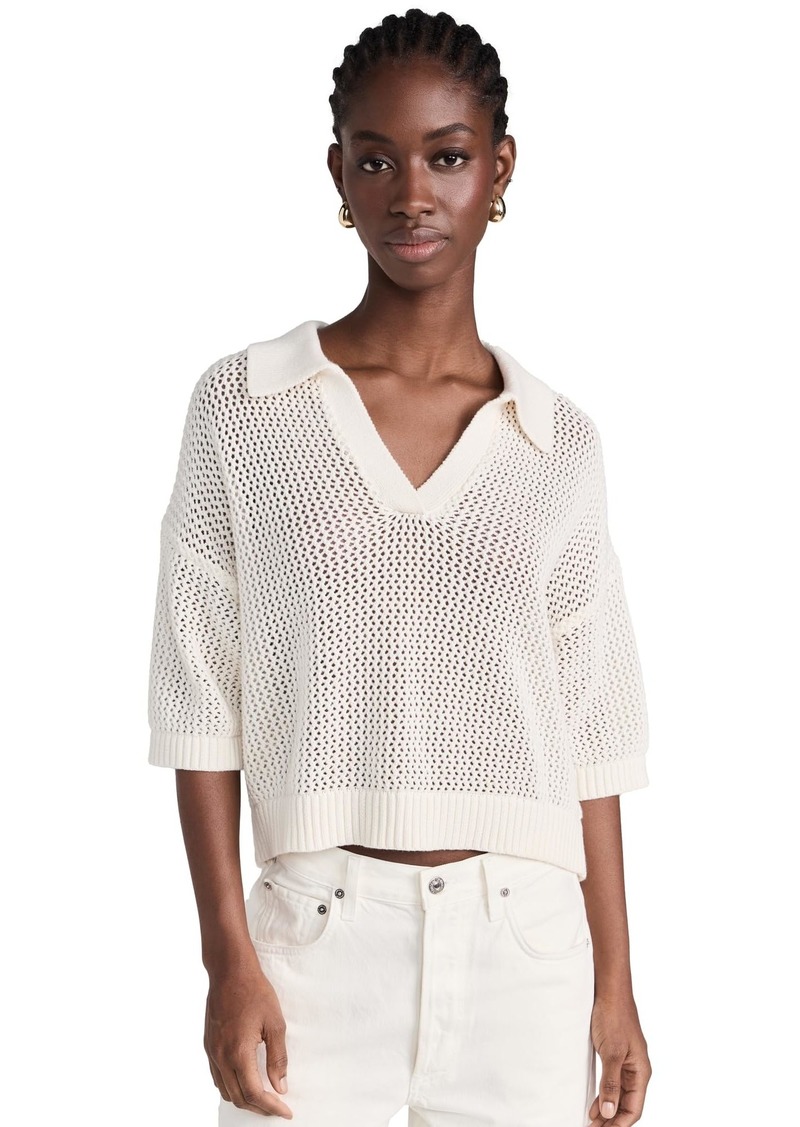 VELVET BY GRAHAM & SPENCER Women's York Cotton Cashmere Mesh Sweater