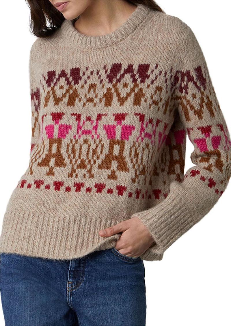 Velvet by Graham & Spencer Womens Alpaca Bend Printed Crewneck Sweater