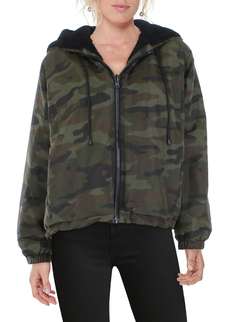 Velvet by Graham & Spencer Womens Winter Hooded Bomber Jacket