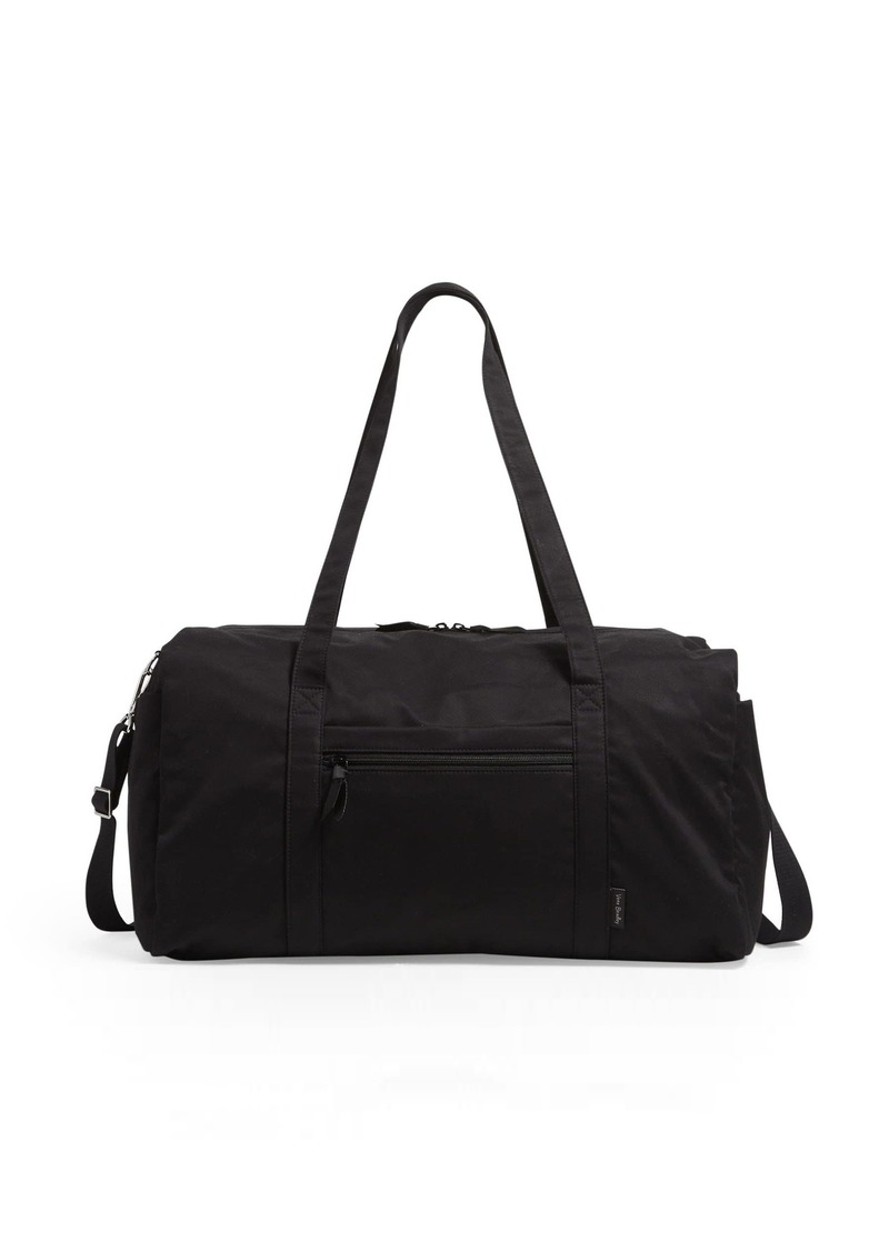 Vera Bradley Women's Large Travel Duffle Bag Black-Recycled Cotton