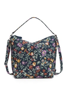 Vera Bradley Cotton Oversized Hobo Shoulder Bag Fresh-Cut Floral Green