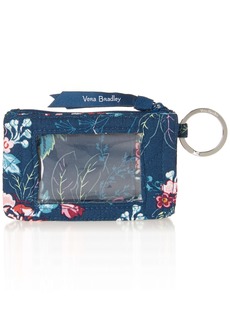 Vera Bradley Women's Cotton Deluxe Zip ID Case Wallet With RFID Protection