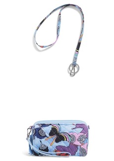 Vera Bradley womens Cotton Lanyard Keyring Butterfly By - Recycled Cotton  US withRecycled Cotton All in One Crossbody Purse with RFID Protection Butterfly By