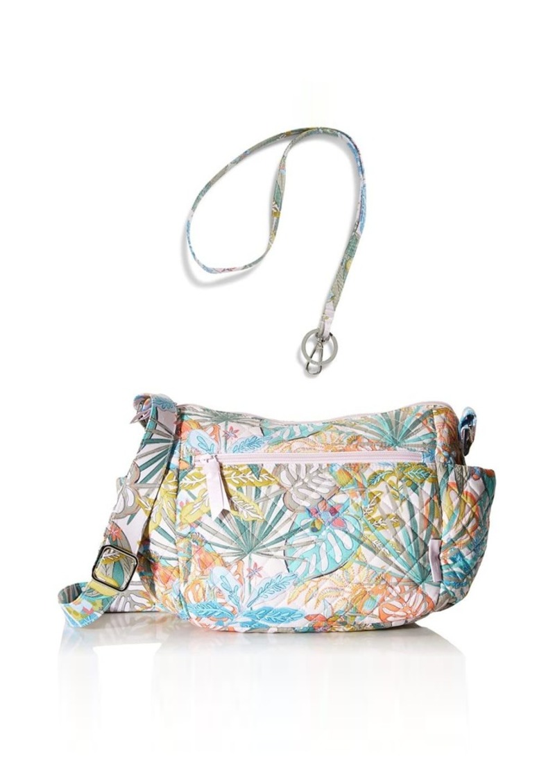 Vera Bradley womens Cotton Lanyard Keyring Rain Forest Canopy - Recycled Cotton  US withVera Bradley womens Cotton on the Go Crossbody Purse Rain Forest Canopy