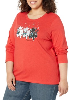 Vera Bradley Women's Cotton Long Sleeve Crewneck Graphic T-shirt (Extended Size Range)