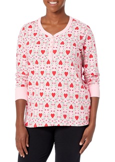 Vera Bradley Women's Cotton Long Sleeve Crewneck Pajama T-shirt (Extended Size Range)