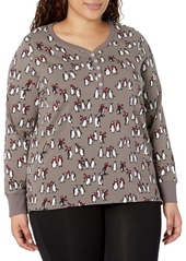 Vera Bradley Women's Cotton Long Sleeve Crewneck Pajama T-shirt (Extended Size Range)