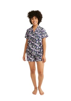 Vera Bradley Women's Cotton Pajama Set With Short Sleeve Button-up Shirt and Shorts (Extended Size Range)  XXXLarge
