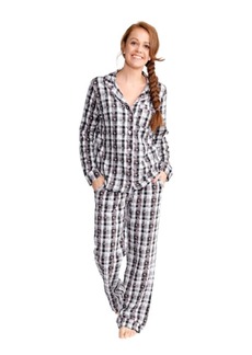 Vera Bradley Women's Cotton Pajama Set With Long Sleeve Button-up Shirt and Pants (Extended Size Range)