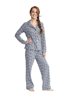 Vera Bradley Women's Cotton Pajama Set With Long Sleeve Button-up Shirt and Pants (Extended Size Range)  XXXLarge