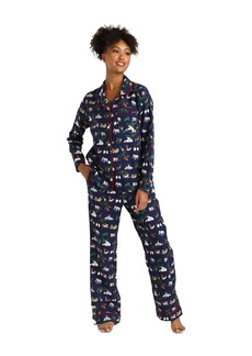 Vera Bradley Women's Cotton Pajama Set With Long Sleeve Button-up Shirt and Pants (Extended Size Range)  Extra Small