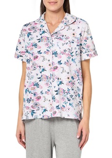 Vera Bradley Women's Cotton Pajama Short Sleeve Button-Up Shirt