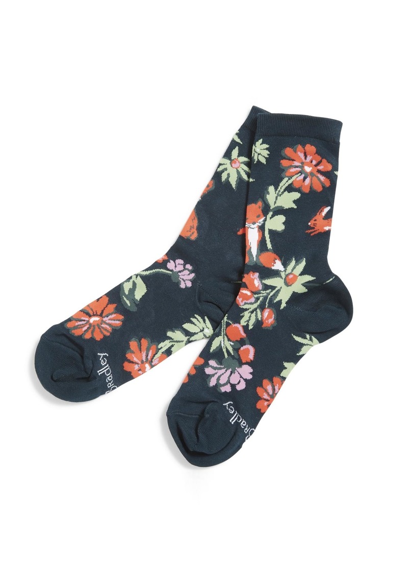 Vera Bradley Women's Crew Socks Fresh-Cut Floral Critters