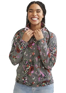 Vera Bradley Women's Snap Collar Fleece Pullover Sweatshirt With Pockets  XXLarge