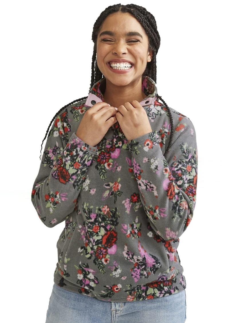 Vera Bradley Women's Snap Collar Fleece Pullover Sweatshirt With Pockets  XXXLarge