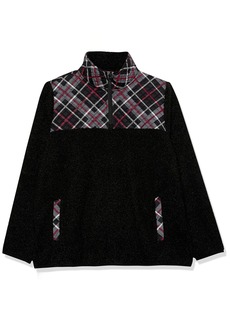 Vera Bradley Women's Snap Collar Fleece Pullover Sweatshirt With Pockets (Extended Size Range)