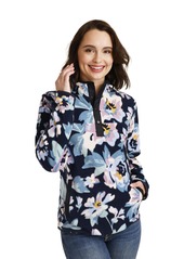 Vera Bradley Women's Snap Collar Fleece Pullover Sweatshirt With Pockets