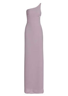 Vera Wang Annabelle One-Shoulder Crepe Gown